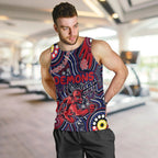 Personalised NAIDOC Week 2024 North Melbourne Kangaroos Men Tank Top Australian Aboriginal Hand Painting