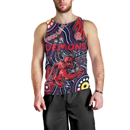 Personalised NAIDOC Week 2024 North Melbourne Kangaroos Men Tank Top Australian Aboriginal Hand Painting