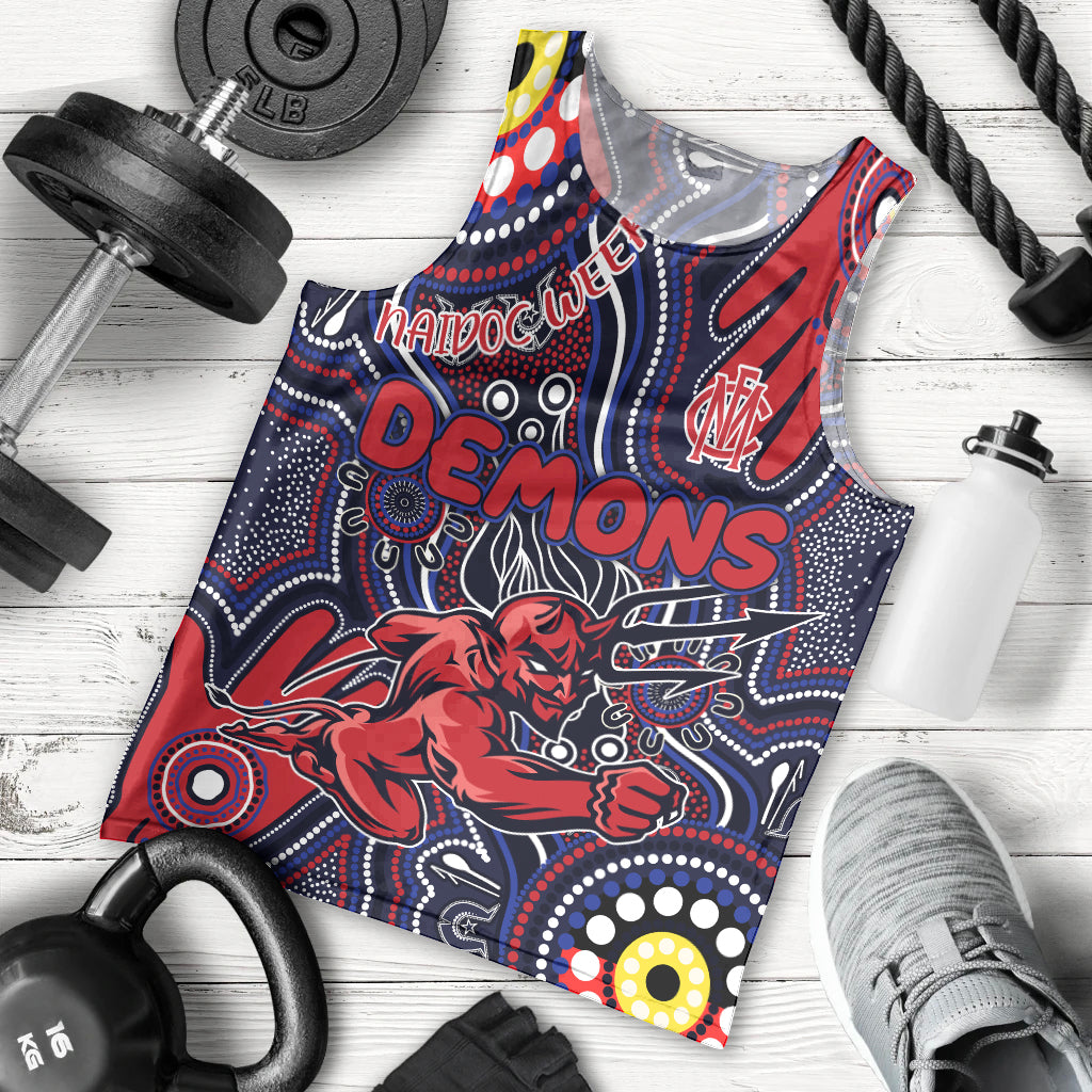 Personalised NAIDOC Week 2024 North Melbourne Kangaroos Men Tank Top Australian Aboriginal Hand Painting