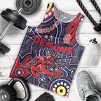 Personalised NAIDOC Week 2024 North Melbourne Kangaroos Men Tank Top Australian Aboriginal Hand Painting