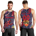 Personalised NAIDOC Week 2024 North Melbourne Kangaroos Men Tank Top Australian Aboriginal Hand Painting