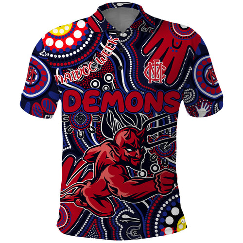 Personalised NAIDOC Week 2024 North Melbourne Kangaroos Polo Shirt Australian Aboriginal Hand Painting