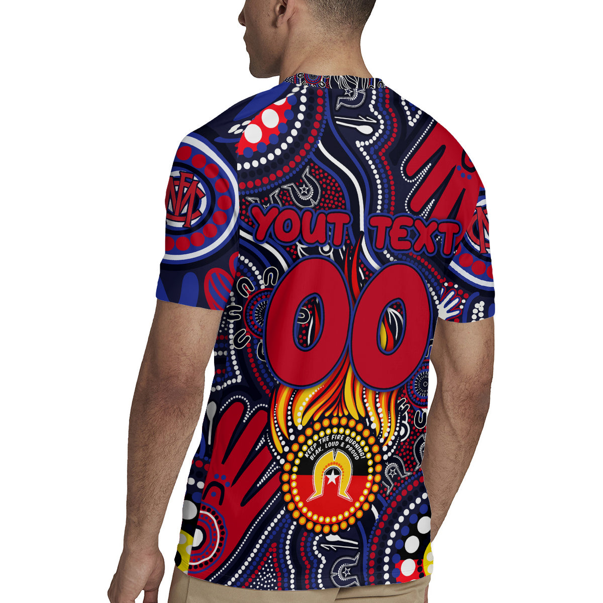 Personalised NAIDOC Week 2024 North Melbourne Kangaroos Rugby Jersey Australian Aboriginal Hand Painting