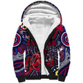 Personalised NAIDOC Week 2024 North Melbourne Kangaroos Sherpa Hoodie Australian Aboriginal Hand Painting
