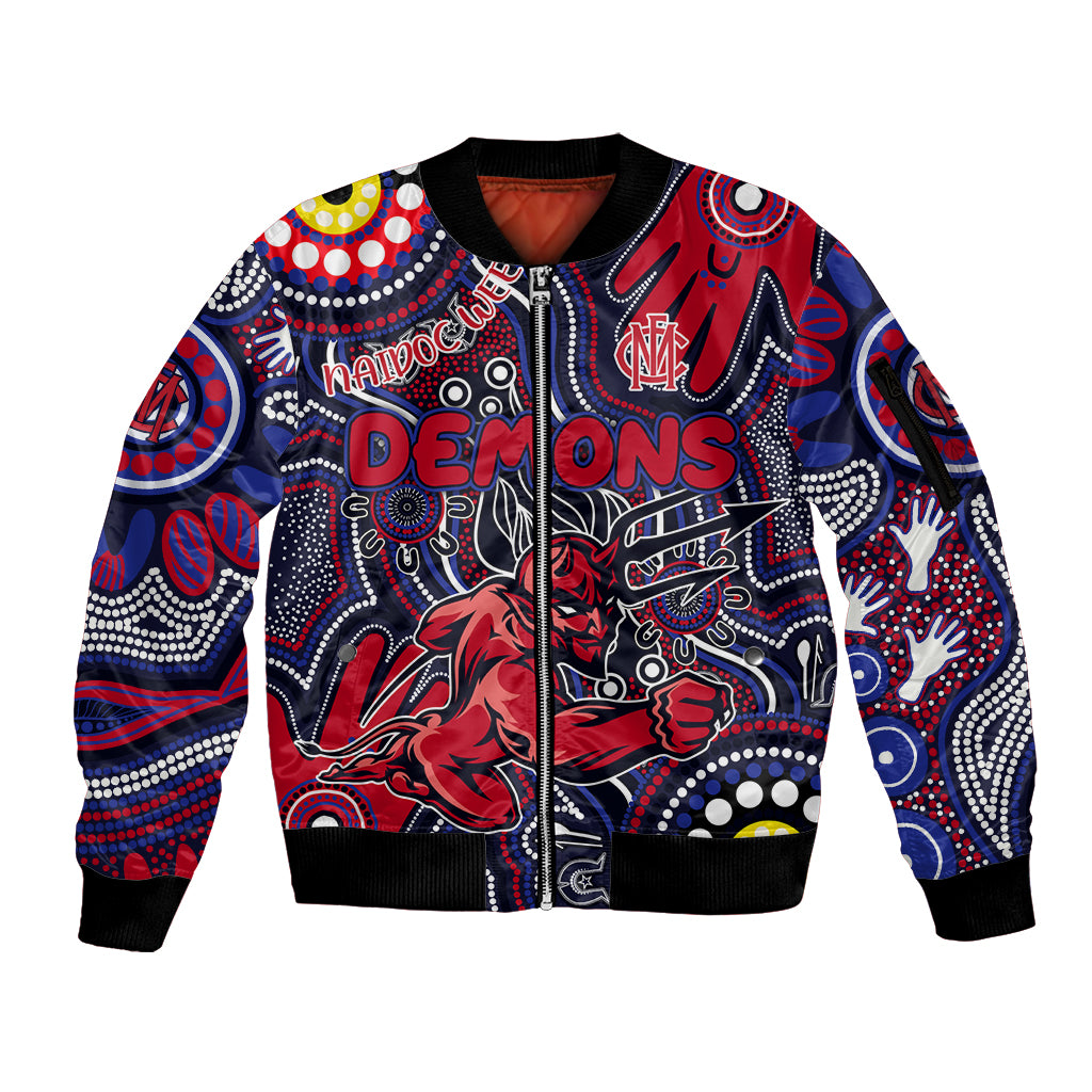 Personalised NAIDOC Week 2024 North Melbourne Kangaroos Sleeve Zip Bomber Jacket Australian Aboriginal Hand Painting