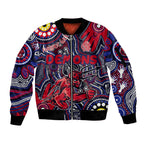 Personalised NAIDOC Week 2024 North Melbourne Kangaroos Sleeve Zip Bomber Jacket Australian Aboriginal Hand Painting