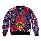 Personalised NAIDOC Week 2024 North Melbourne Kangaroos Sleeve Zip Bomber Jacket Australian Aboriginal Hand Painting