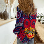 Personalised NAIDOC Week 2024 North Melbourne Kangaroos Women Casual Shirt Australian Aboriginal Hand Painting