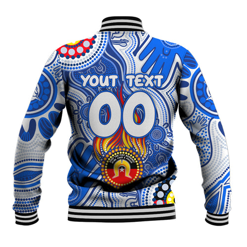 Personalised NAIDOC Week 2024 Melbourne Demons Baseball Jacket Australian Aboriginal Hand Painting