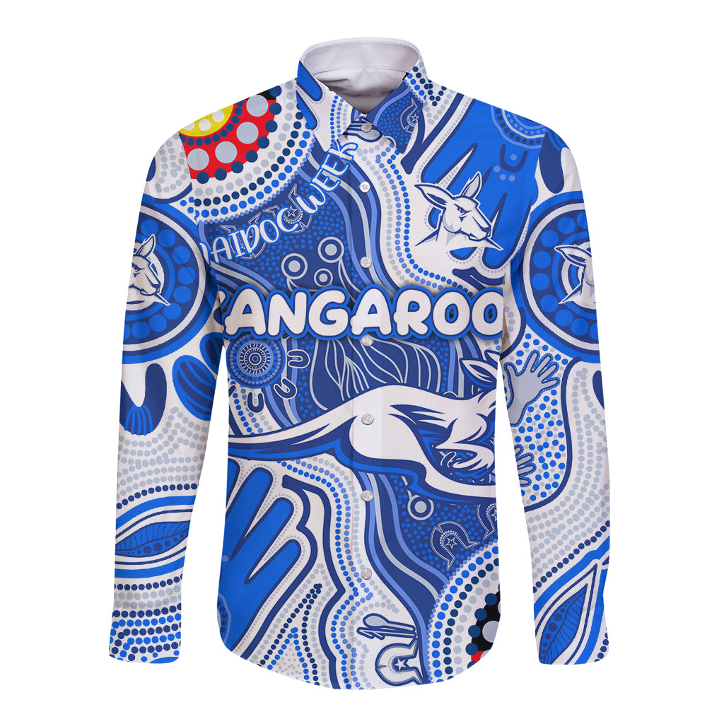 Personalised NAIDOC Week 2024 Melbourne Demons Long Sleeve Button Shirt Australian Aboriginal Hand Painting