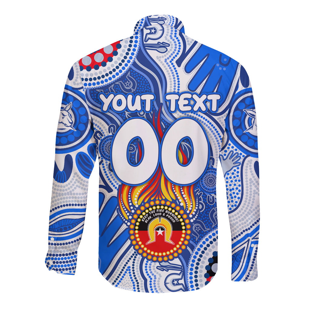 Personalised NAIDOC Week 2024 Melbourne Demons Long Sleeve Button Shirt Australian Aboriginal Hand Painting