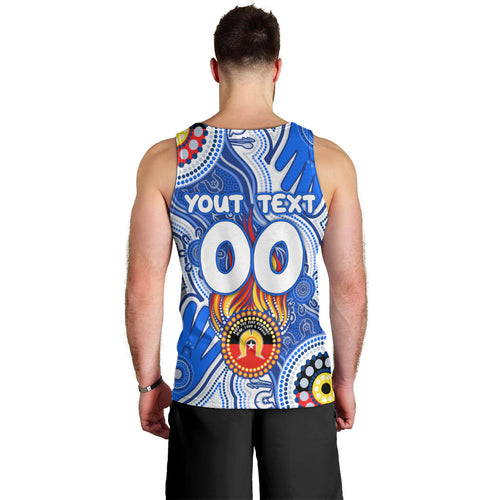 Personalised NAIDOC Week 2024 Melbourne Demons Men Tank Top Australian Aboriginal Hand Painting