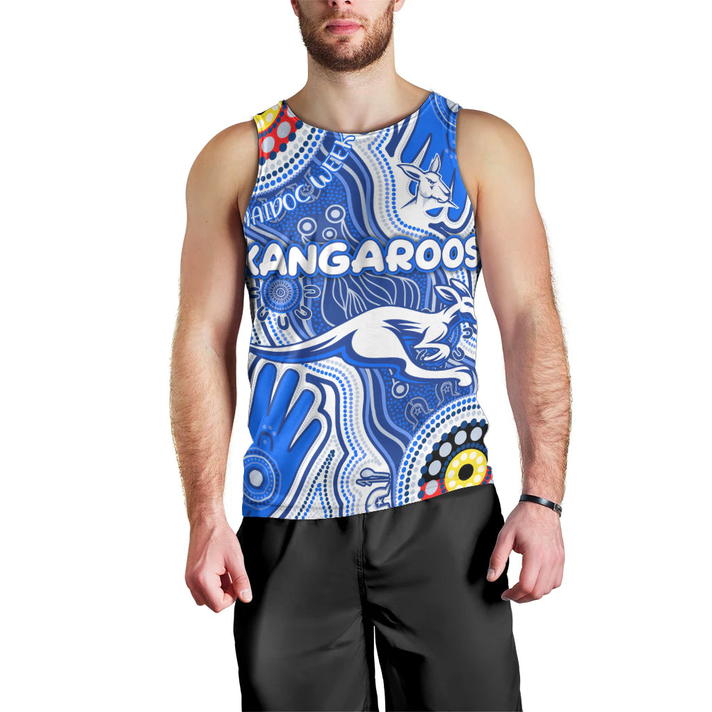Personalised NAIDOC Week 2024 Melbourne Demons Men Tank Top Australian Aboriginal Hand Painting