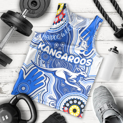 Personalised NAIDOC Week 2024 Melbourne Demons Men Tank Top Australian Aboriginal Hand Painting