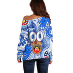 Personalised NAIDOC Week 2024 Melbourne Demons Off Shoulder Sweater Australian Aboriginal Hand Painting