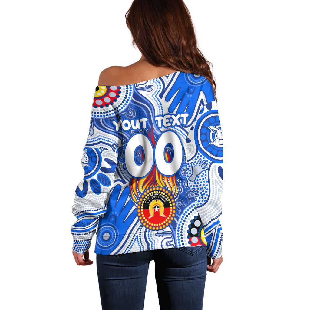 Personalised NAIDOC Week 2024 Melbourne Demons Off Shoulder Sweater Australian Aboriginal Hand Painting