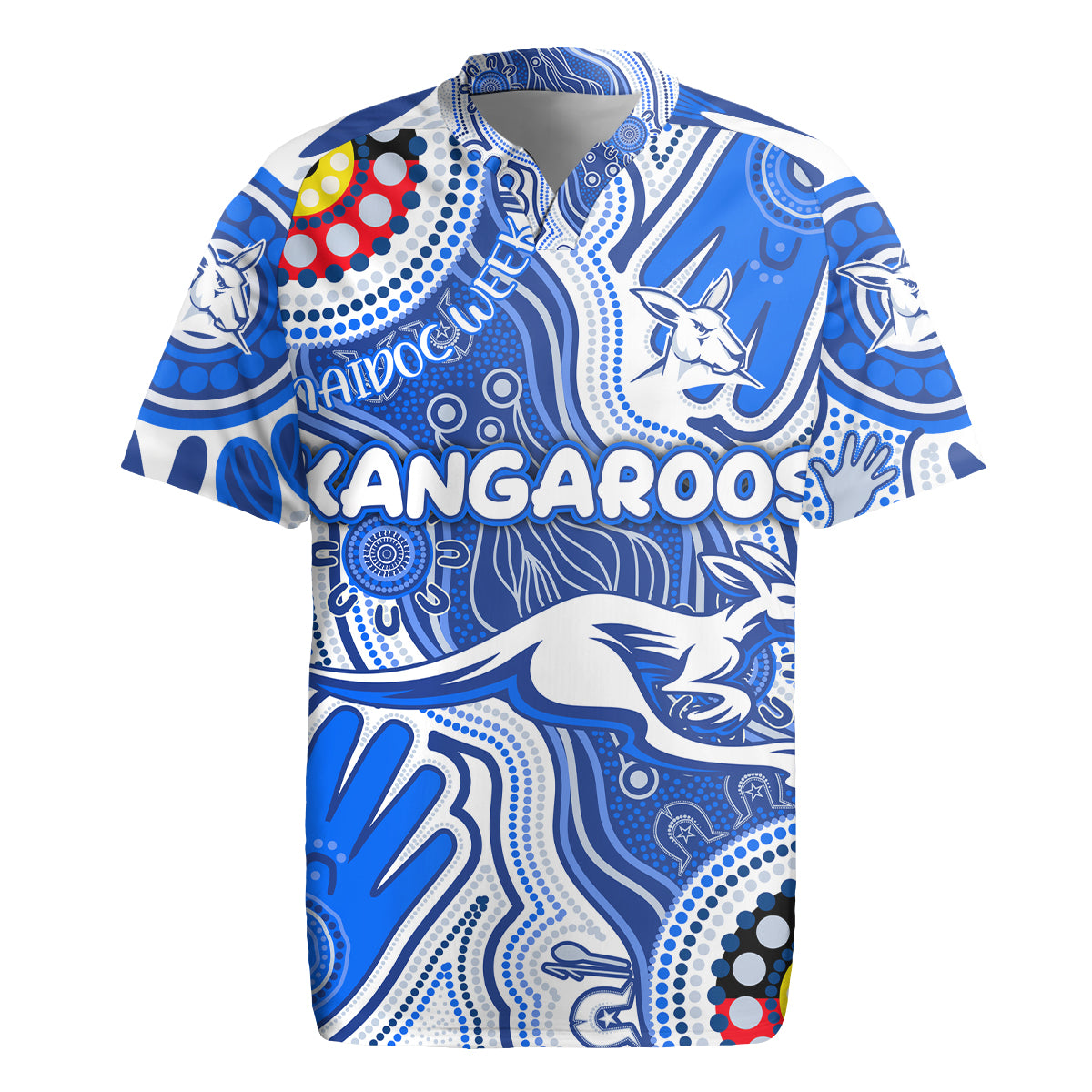 Personalised NAIDOC Week 2024 Melbourne Demons Rugby Jersey Australian Aboriginal Hand Painting