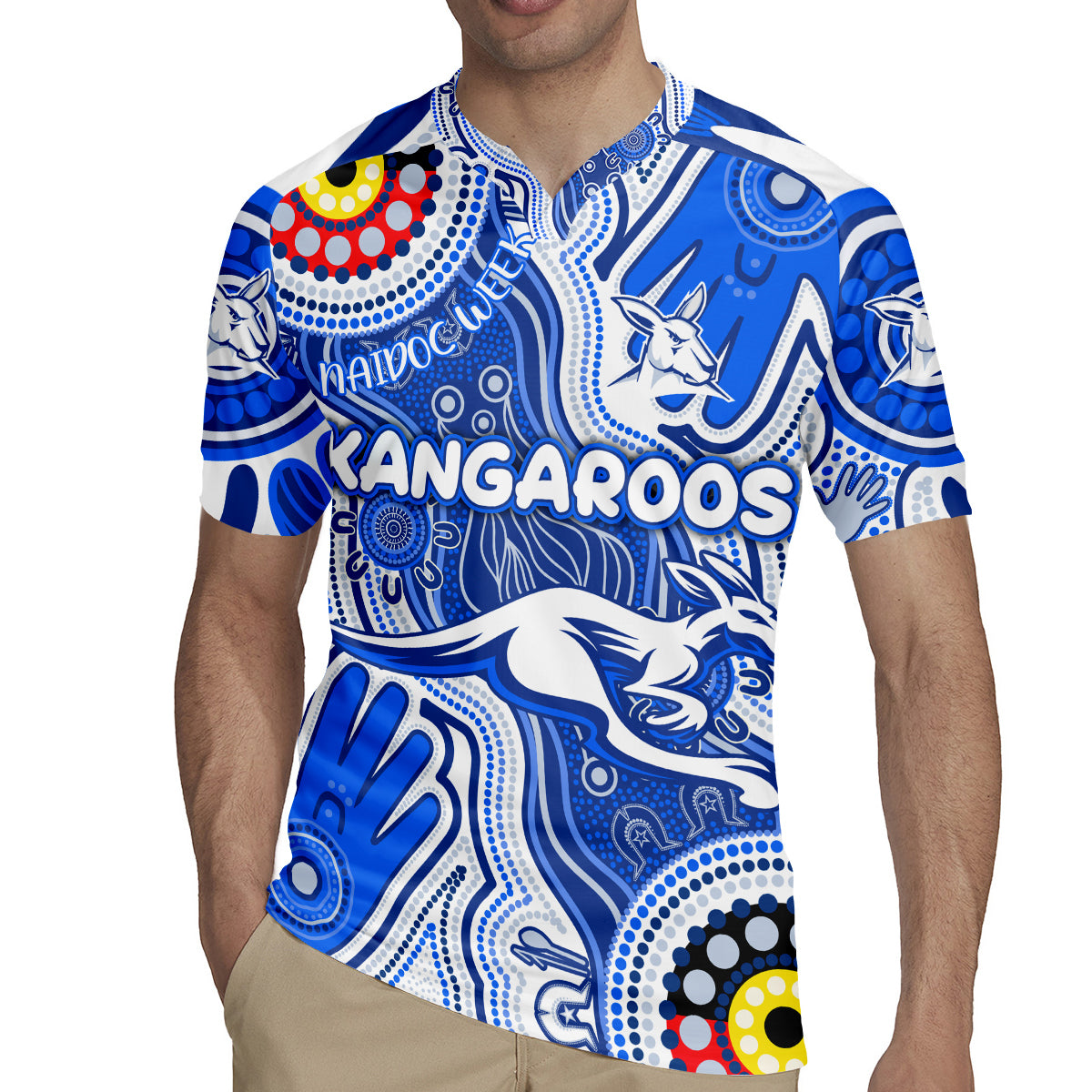 Personalised NAIDOC Week 2024 Melbourne Demons Rugby Jersey Australian Aboriginal Hand Painting