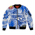Personalised NAIDOC Week 2024 Melbourne Demons Sleeve Zip Bomber Jacket Australian Aboriginal Hand Painting