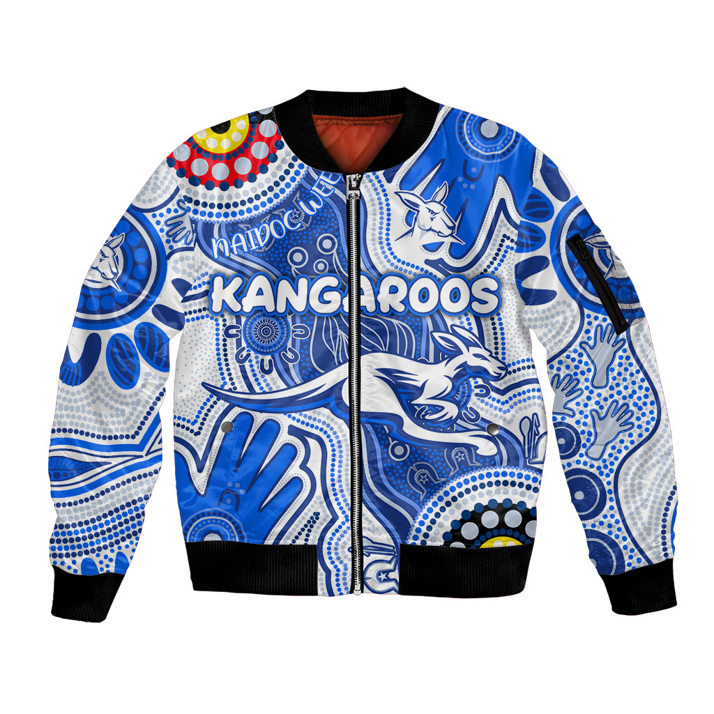 Personalised NAIDOC Week 2024 Melbourne Demons Sleeve Zip Bomber Jacket Australian Aboriginal Hand Painting
