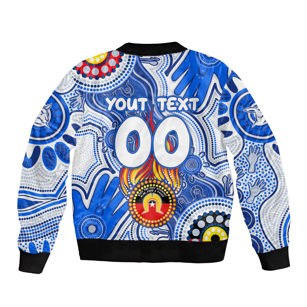Personalised NAIDOC Week 2024 Melbourne Demons Sleeve Zip Bomber Jacket Australian Aboriginal Hand Painting