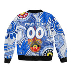Personalised NAIDOC Week 2024 Melbourne Demons Sleeve Zip Bomber Jacket Australian Aboriginal Hand Painting