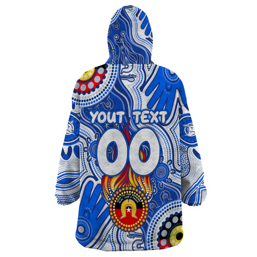 Personalised NAIDOC Week 2024 Melbourne Demons Wearable Blanket Hoodie Australian Aboriginal Hand Painting