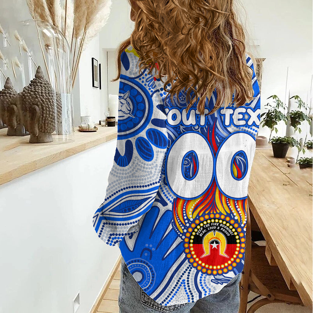 Personalised NAIDOC Week 2024 Melbourne Demons Women Casual Shirt Australian Aboriginal Hand Painting