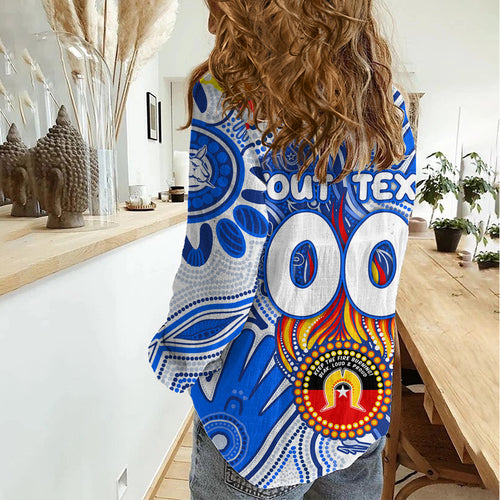 Personalised NAIDOC Week 2024 Melbourne Demons Women Casual Shirt Australian Aboriginal Hand Painting