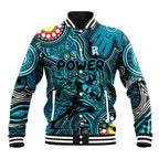 Personalised NAIDOC Week 2024 Port Adelaide Power Baseball Jacket Australian Aboriginal Hand Painting