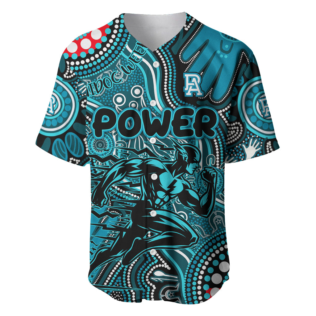 Personalised NAIDOC Week 2024 Port Adelaide Power Baseball Jersey Australian Aboriginal Hand Painting