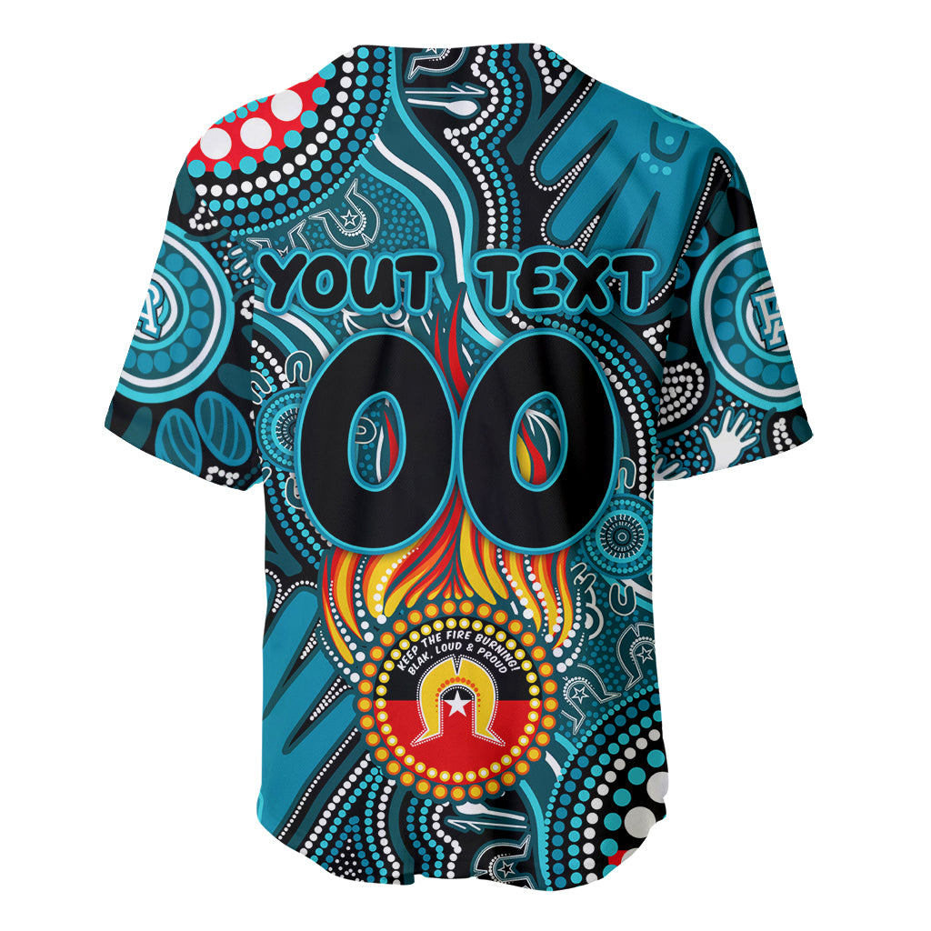 Personalised NAIDOC Week 2024 Port Adelaide Power Baseball Jersey Australian Aboriginal Hand Painting