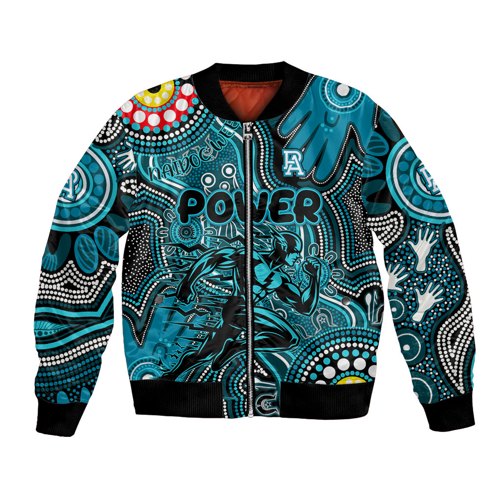 Personalised NAIDOC Week 2024 Port Adelaide Power Bomber Jacket Australian Aboriginal Hand Painting