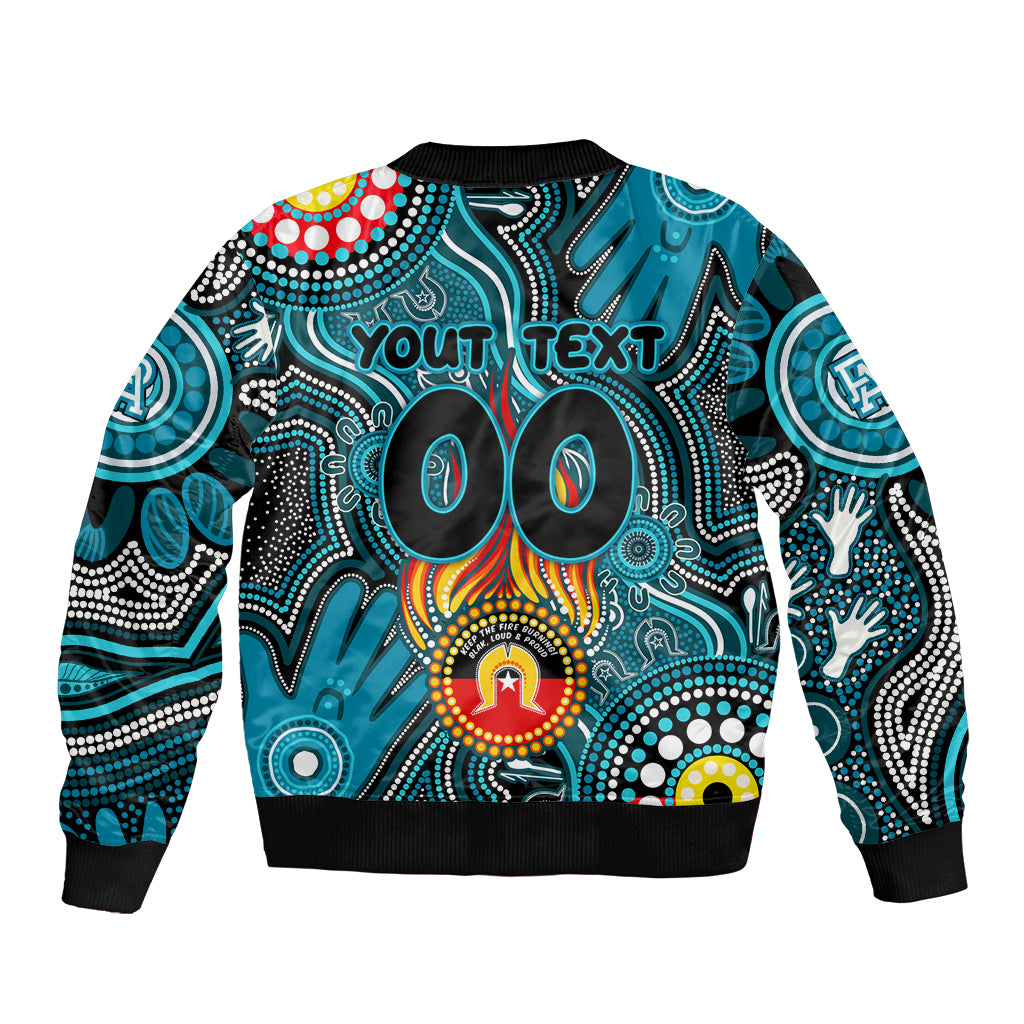 Personalised NAIDOC Week 2024 Port Adelaide Power Bomber Jacket Australian Aboriginal Hand Painting