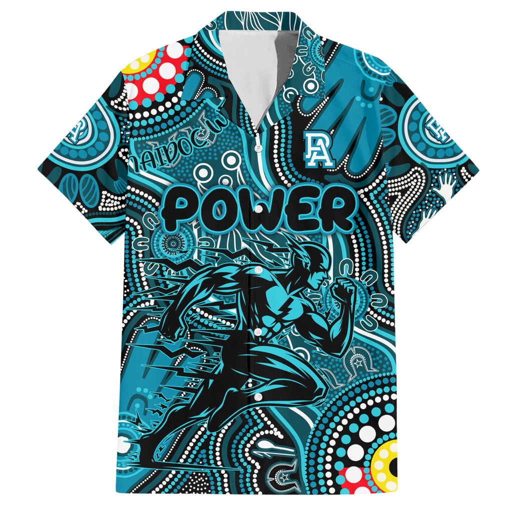 Personalised NAIDOC Week 2024 Port Adelaide Power Hawaiian Shirt Australian Aboriginal Hand Painting