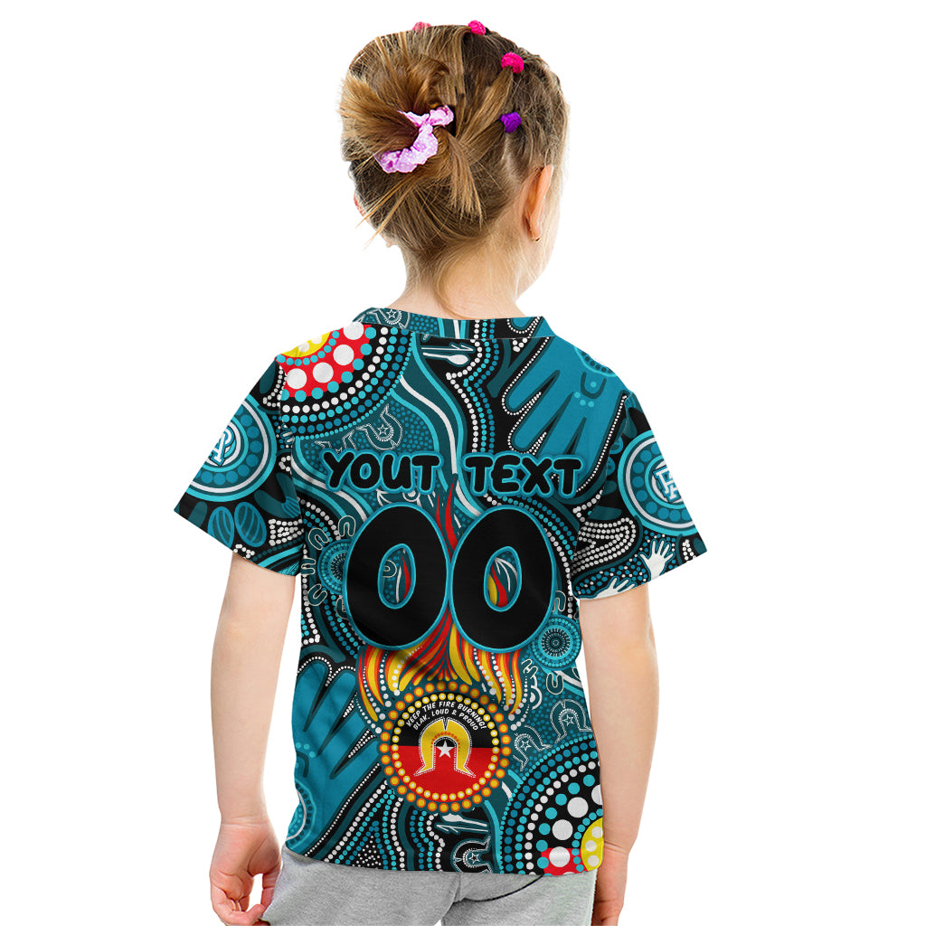 Personalised NAIDOC Week 2024 Port Adelaide Power Kid T Shirt Australian Aboriginal Hand Painting