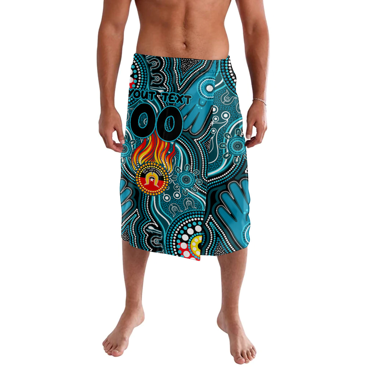Personalised NAIDOC Week 2024 Port Adelaide Power Lavalava Australian Aboriginal Hand Painting
