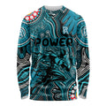 Personalised NAIDOC Week 2024 Port Adelaide Power Long Sleeve Shirt Australian Aboriginal Hand Painting