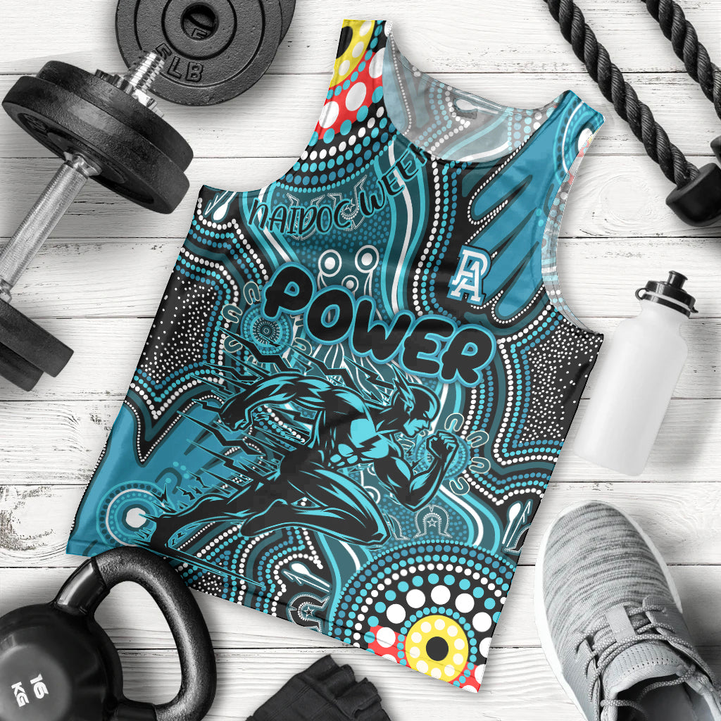 Personalised NAIDOC Week 2024 Port Adelaide Power Men Tank Top Australian Aboriginal Hand Painting