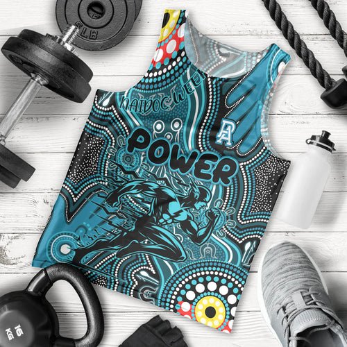 Personalised NAIDOC Week 2024 Port Adelaide Power Men Tank Top Australian Aboriginal Hand Painting