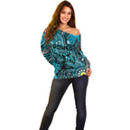 Personalised NAIDOC Week 2024 Port Adelaide Power Off Shoulder Sweater Australian Aboriginal Hand Painting