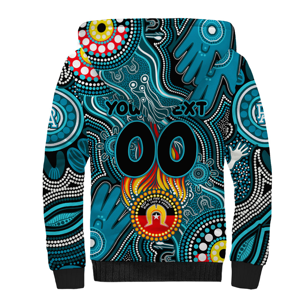 Personalised NAIDOC Week 2024 Port Adelaide Power Sherpa Hoodie Australian Aboriginal Hand Painting