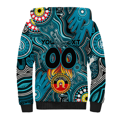 Personalised NAIDOC Week 2024 Port Adelaide Power Sherpa Hoodie Australian Aboriginal Hand Painting