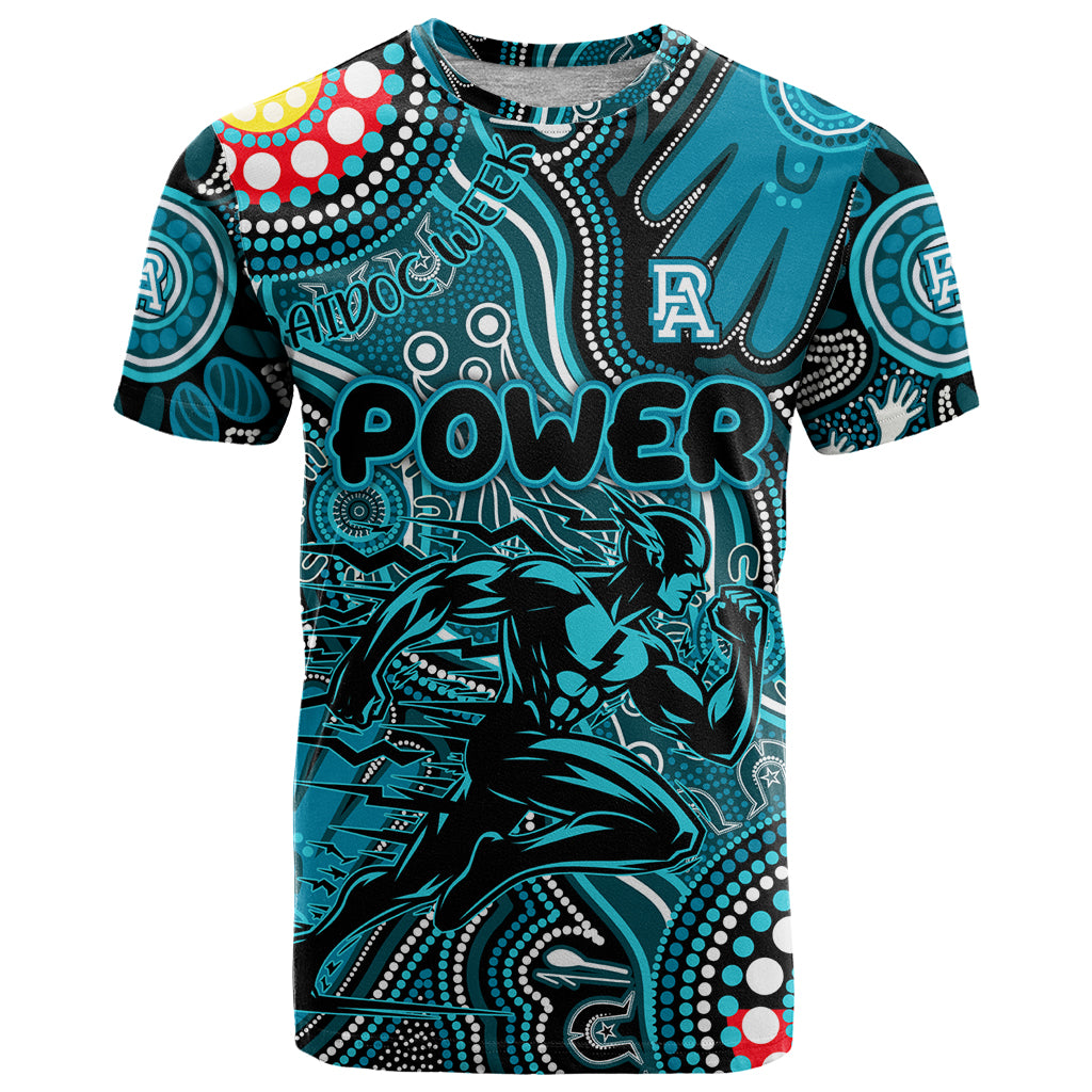 Personalised NAIDOC Week 2024 Port Adelaide Power T Shirt Australian Aboriginal Hand Painting