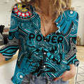 Personalised NAIDOC Week 2024 Port Adelaide Power Women Casual Shirt Australian Aboriginal Hand Painting