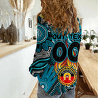 Personalised NAIDOC Week 2024 Port Adelaide Power Women Casual Shirt Australian Aboriginal Hand Painting