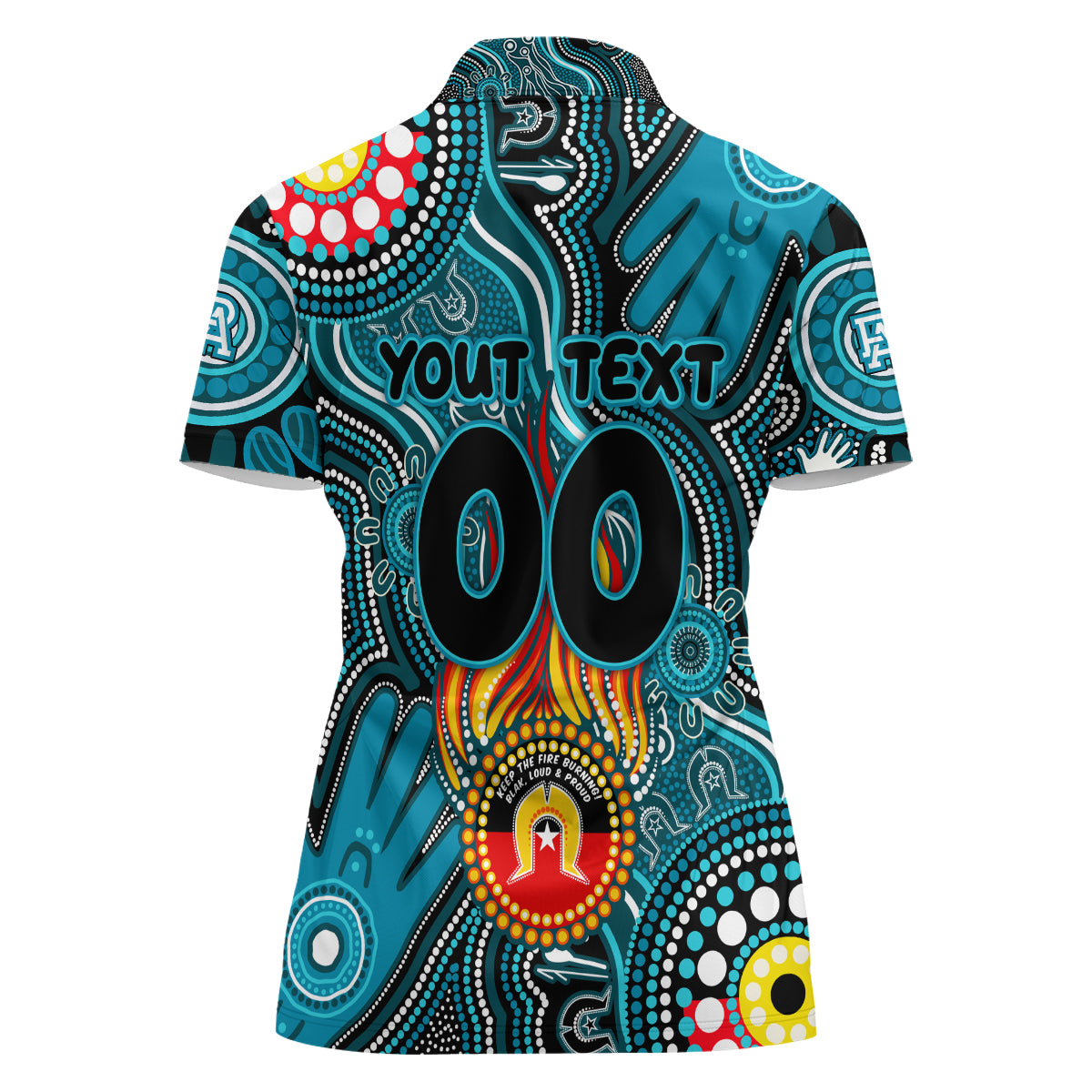 Personalised NAIDOC Week 2024 Port Adelaide Power Women Polo Shirt Australian Aboriginal Hand Painting