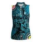 Personalised NAIDOC Week 2024 Port Adelaide Power Women Sleeveless Polo Shirt Australian Aboriginal Hand Painting