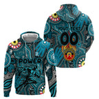 Personalised NAIDOC Week 2024 Port Adelaide Power Zip Hoodie Australian Aboriginal Hand Painting