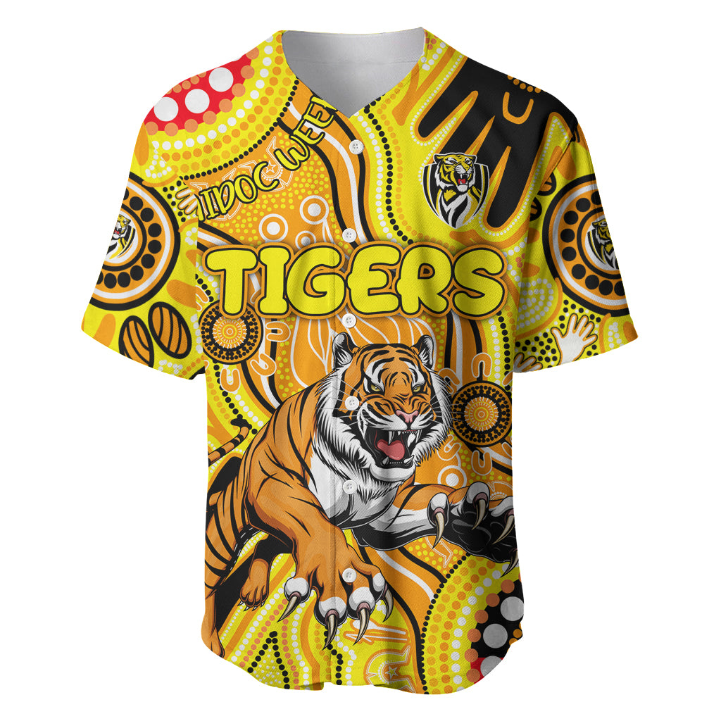 Personalised NAIDOC Week 2024 Richmond Tiger Baseball Jersey Australian Aboriginal Hand Painting